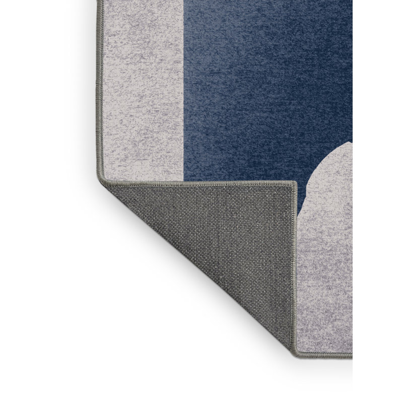 Soft Plush Eslinger July 4Th Modern & Contemporary Abstract Area Rug in Beige – Gray Binding, 7x10