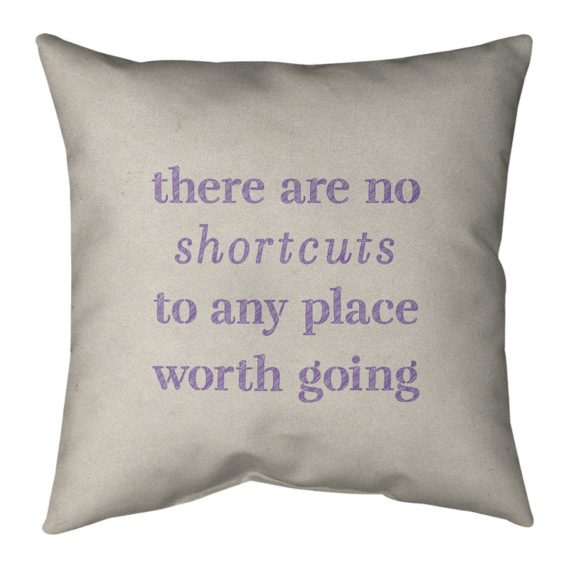 Coussin de cotations à l’écriture, 16 po x 1 po, Blanc / Mauve