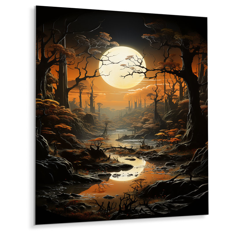 «Eclipsed Eden Moonlight» sur métal, H 40 po x l 30 po