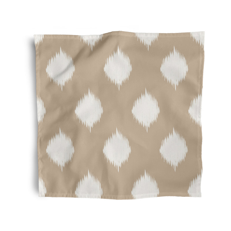 Forsman Polyester Polka Dots Square Napkin, 18" W x 18" L, Taupe / Off White