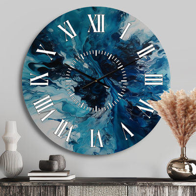 Horloge murale sarcelle et noir