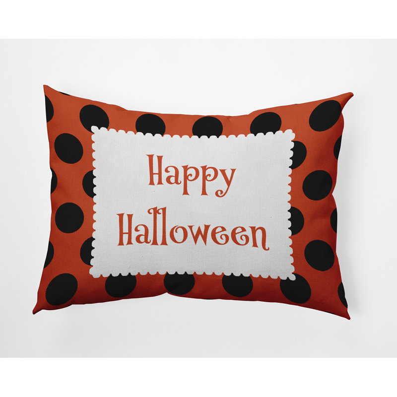 Polka Dots Outdoor Reversible Throw Pillow, Harvest Orange