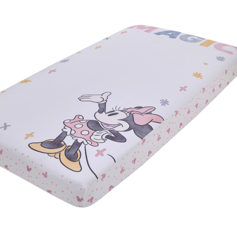 Drap-housse pour lit de bébé No You Disney Minnie Mouse «You Are Made of Magic»