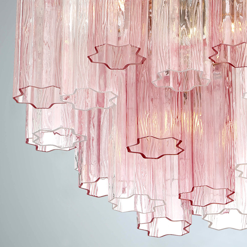 Wesham 4 Light Aged Brass Semi Flush Mount, Aged Brass, Pink