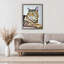 Cadre flottant rayé orange en forme de chat, design par Tatiana Roberts-401468473-401468474
