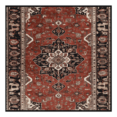 Machine Washable Persian Brown Area Rug