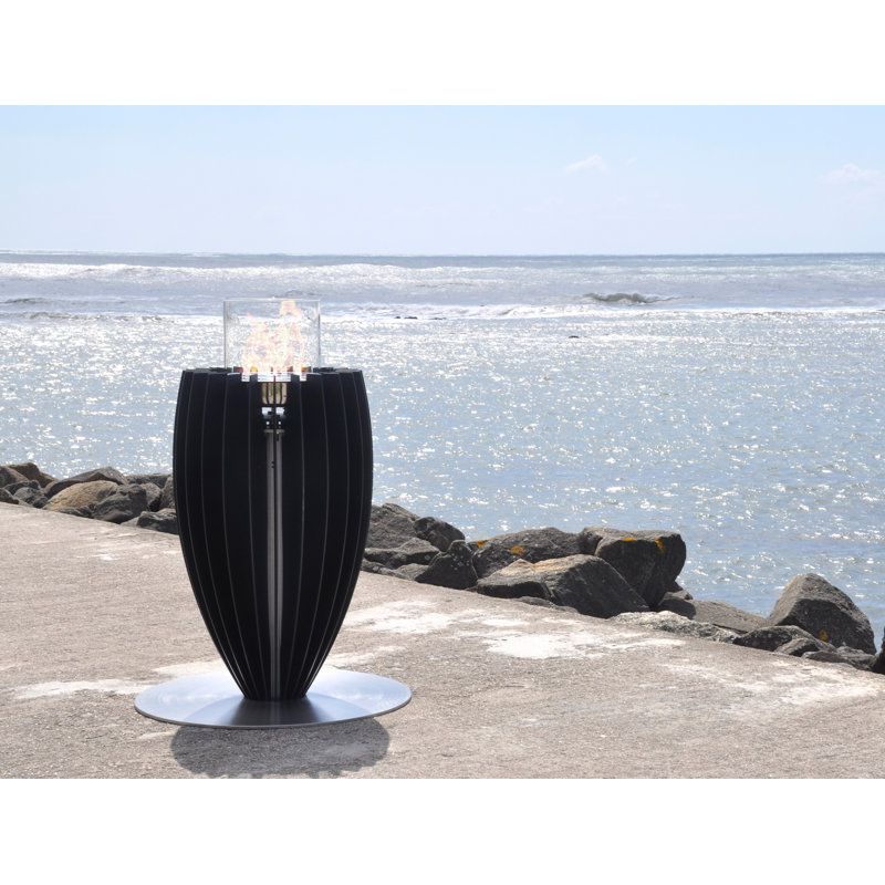 Tuli Bio-Ethanol Tabletop Fireplace, Black Fine Texture Metallic