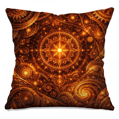 Intricate Mandala Fractals Double Sided Throw Pillows