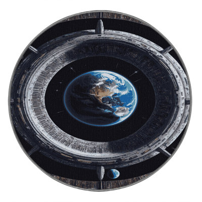Machine Washable Space Purple Area Rug