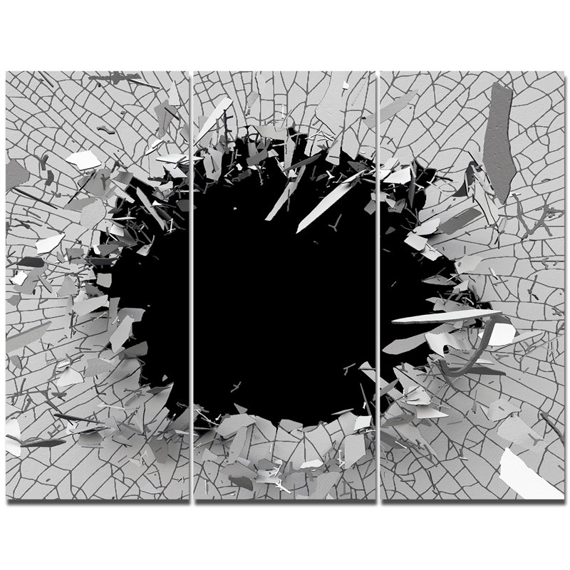« abstract brokened wall 3d design », impression à multiples images sur toile
