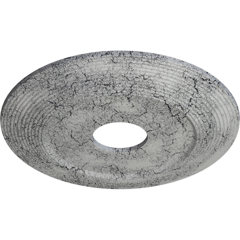 Endurathane Adonis Ceiling Medallion, 16 1/8"OD x 3 5/8"ID x 1"P (Fits Canopies up to 10 1/4"), Hand-Painted Ultra Pure White Crackle Finish