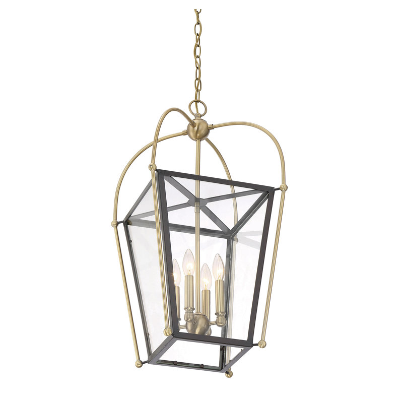 Mcnaughton 4 - Light Lantern Pendant, English Bronze/Warm Brass