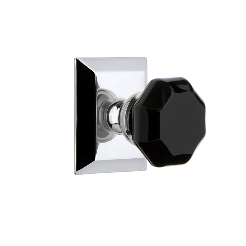 Rosette Grandeur Fifth Avenue Square avec bouton Lyon, Chrome brillant