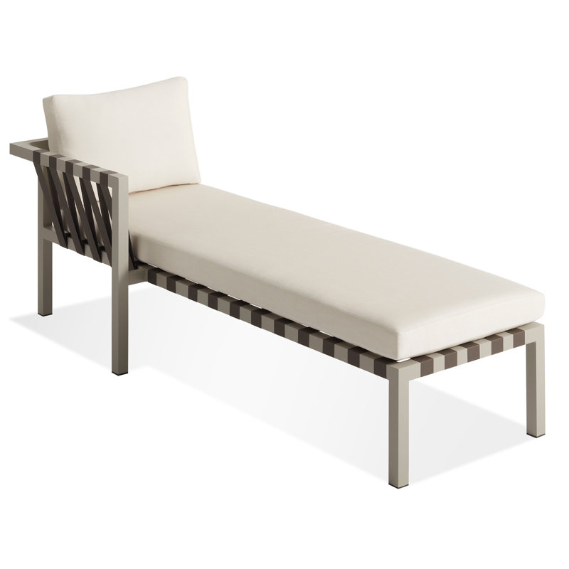 Chaise avec accoudoir gauche Jibe, Gris, Toile Sunbrella