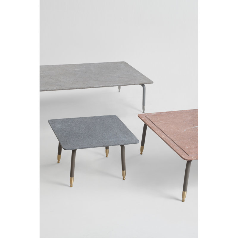 Outdoor Square Side Table, Volcano, Brass