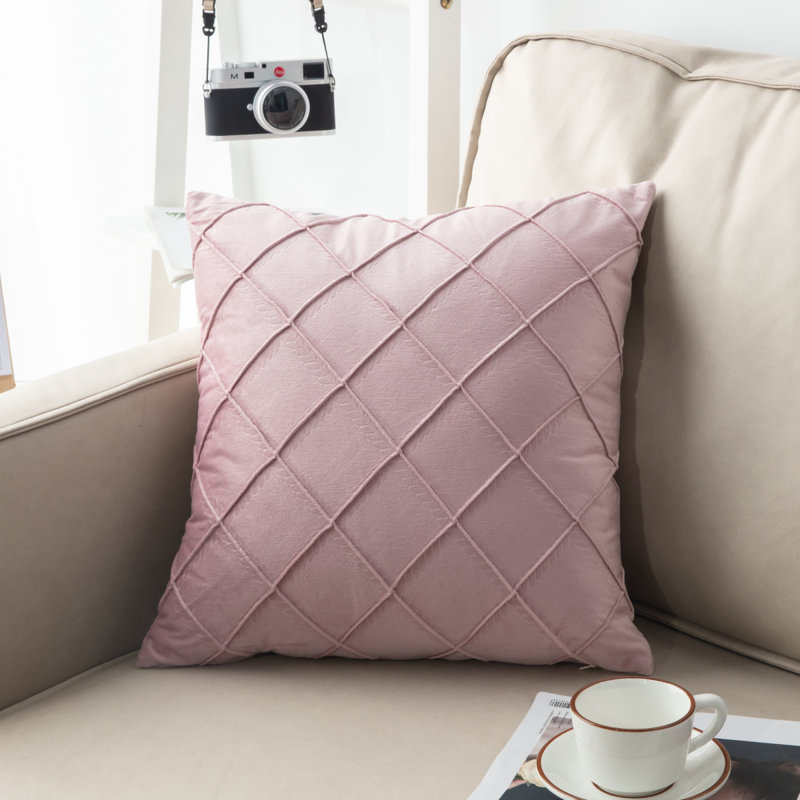 Ensemble de 2 taies décoratives carrées 18 "x 18", Rose, H 33,45 po x l 140,94 po x P 41,73 po