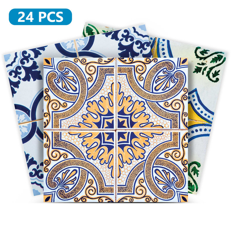 Vinyl Peel and Stick Field Tile, 6" L x 6" W