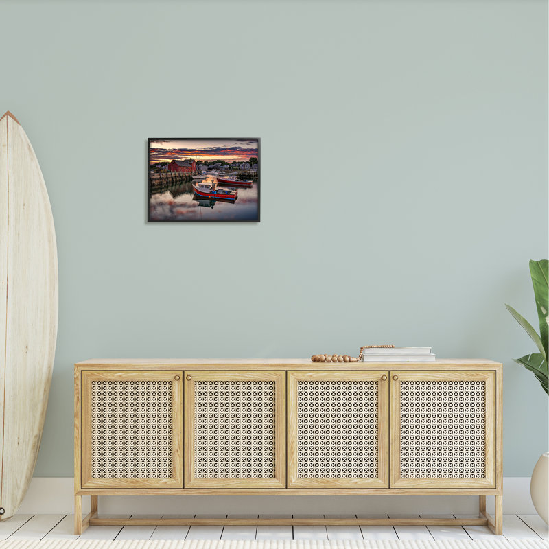 «Boat Harbour Sunset» par Rick Berk - Photographie à cadre flottant sur bois, H 16 po x l 20 po x P 1,5 po