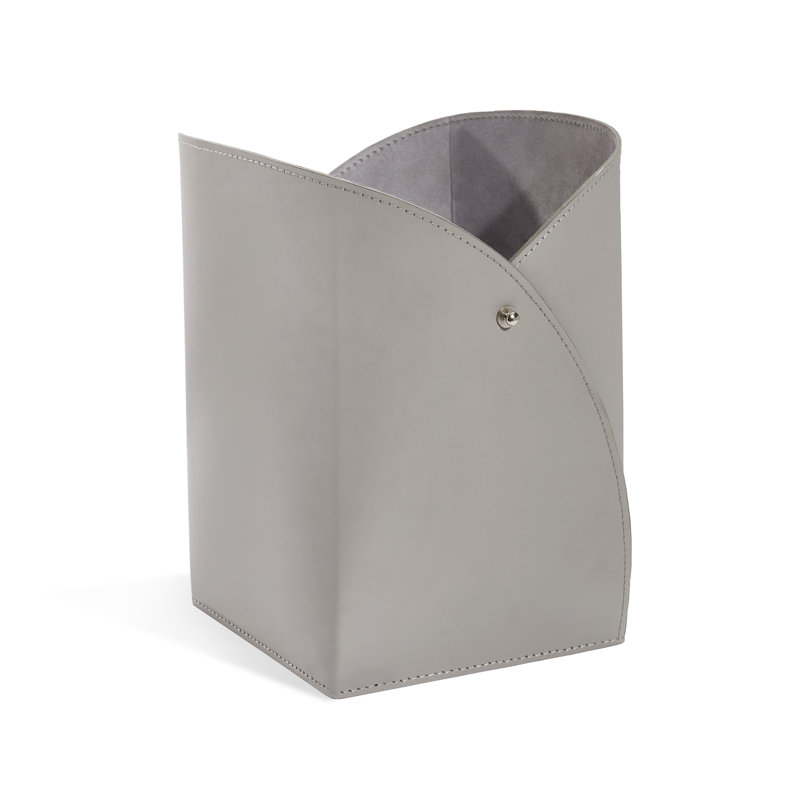 Tulip Waste Bin, Light Gray/Polished Nickel