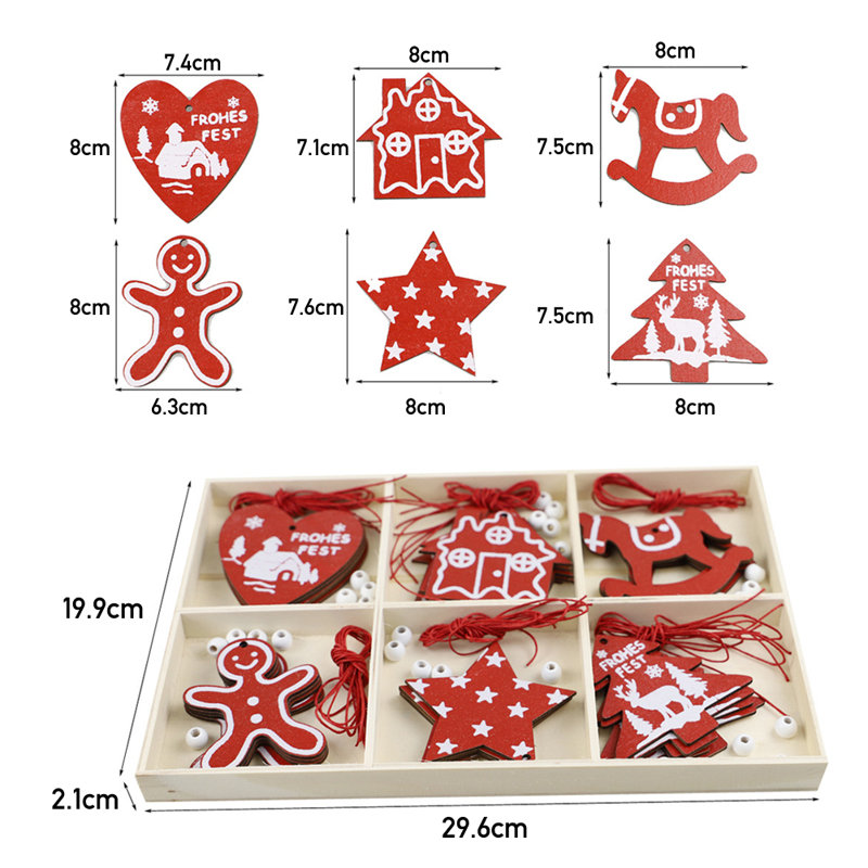 2.1cm Wood Holiday Shaped Ornament