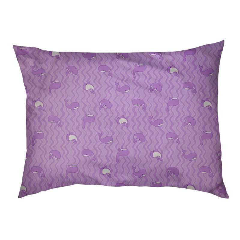 Coussin pour chien Campion Whales, Moyen (L 29,5 po x P19,5 po x H 9,5 po), Mauve / blanc