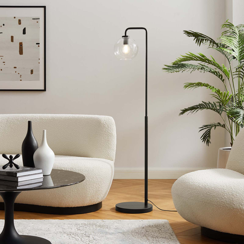 Lampe sur pied Silo Glass Globe, Noir