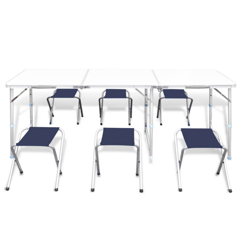Rectangular Outdoor Folding Camping Table, 23.6" W x 70.9" L