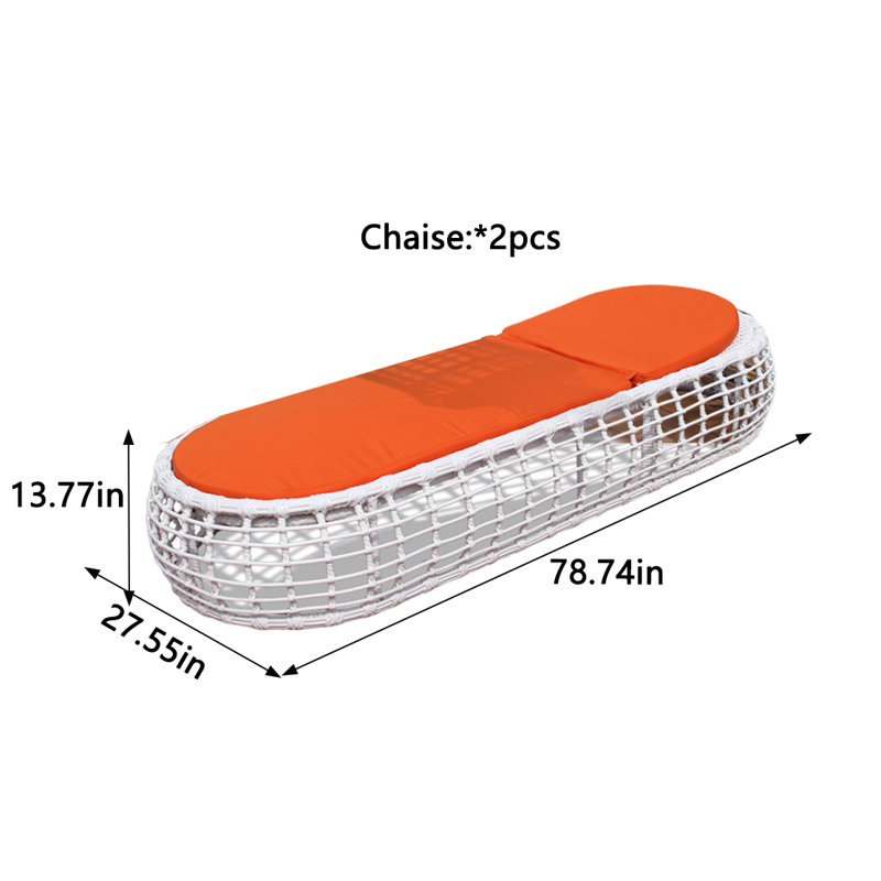 Chaise longue d'extérieur inclinable en alliage d'aluminium