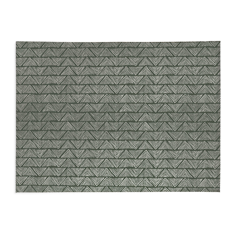 Chev Wave Stripe Indoor Doormat, 24" W x 36" L, Green