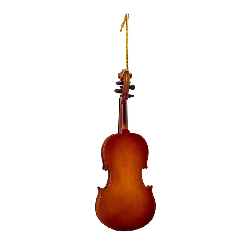 Kurt Adler 5.5" Wood Violin Ornament with Leather Case