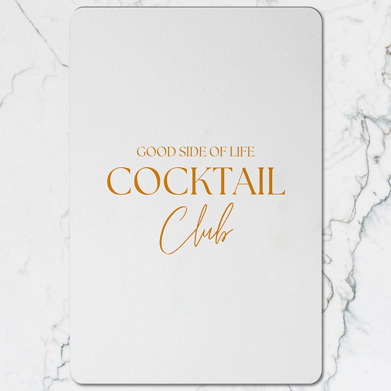 Cocktail Club By Good Side Of Life Placemat And Coasters Set In Designer Artwork Edition With Wooden Base Limited