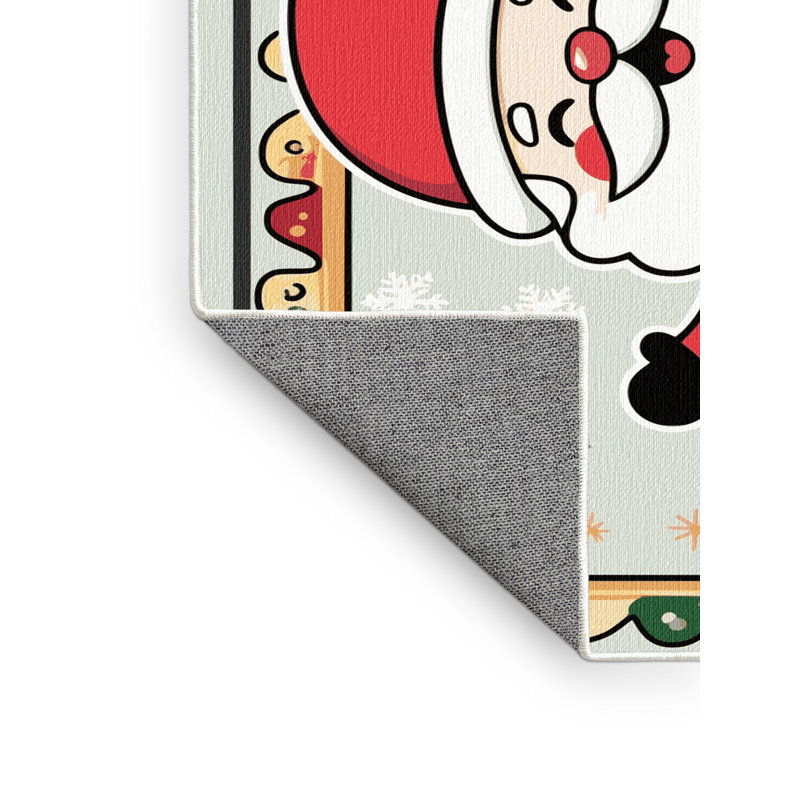 Tapis de vacances d'hiver de Noël lavable The Holiday Aisle®, Rectangulaire 3 pi x 5 pi