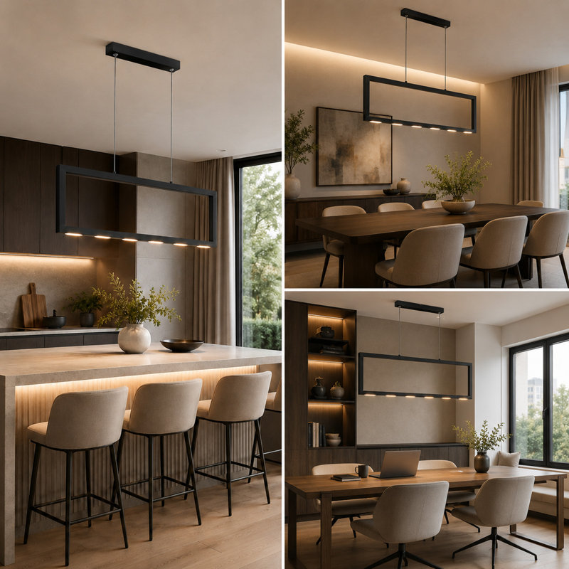 Luminaire suspendu unique à 1 lumière DEL