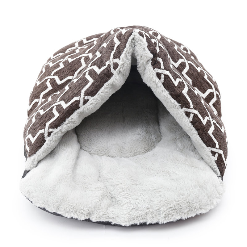 Wendy Geometric Nest Pet Bed, Chocolate