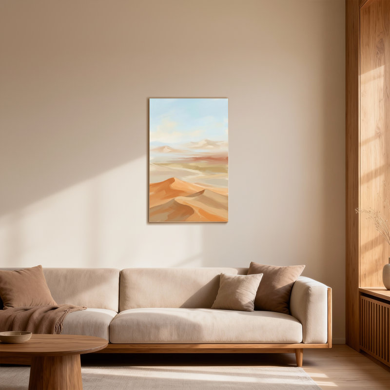 Abstract Desert Dunes Under Soft Sky Light, 36" H x 24" W