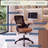 Mid-Back Mesh Task Office Chair with Height Adjustable Arms, Brown