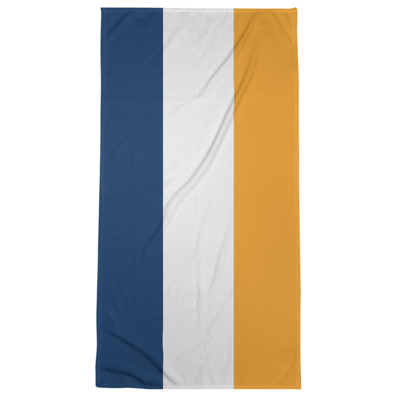 Lightweight Beach Towel, Navy/White/Gold