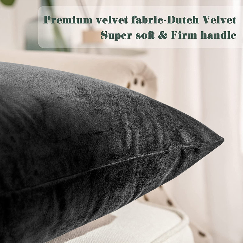 Velvet Scatter Cushion Cover, Black