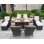 Aquiel 10 - Person Patio Dining Set Rectangular Table with Cushions Included