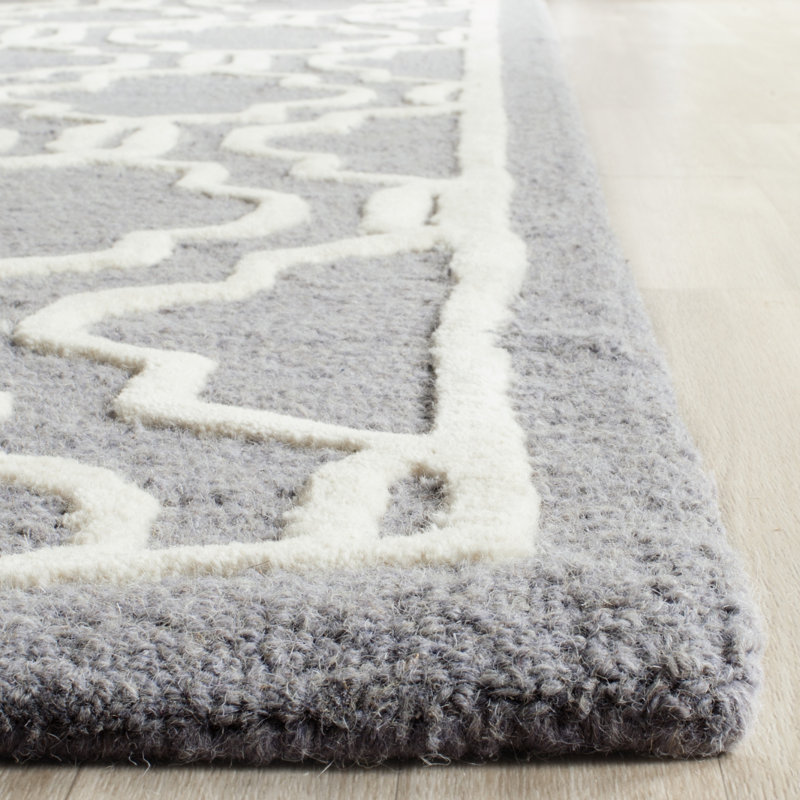 Cannen Hand Tufted Wool Geometric Rug, Square 6'