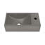 Lavabo de salle de bain mural rectangulaire en béton 16 po gris foncé Lisse