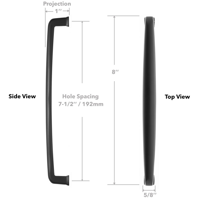 7.5" Center Cabinet Handle Pull Multipack, Matte Black