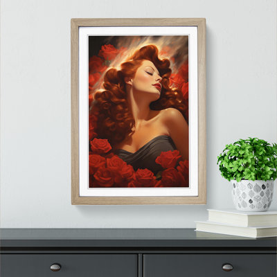 Red Headed Woman Romanticism - Framed Print
