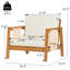 Fauteuil club d'extérieur en bois avec coussins