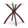 Round Dining Table with Tempered Glass Top and Solid Wood Legs