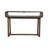 Modern Mango Wood & Travertine Console Table With Open Shelf And Sleek Curved Design
