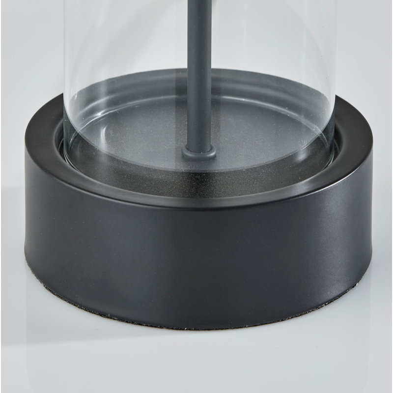 Lampe de bureau en métal Anlow, Noir / transparent, Noir