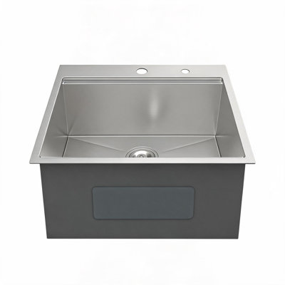 Évier utilitaire encastrable en acier inoxydable nickel brossé de 63,5 cm x 55,9 cm avec bassin extra profond de 30,5 cm
