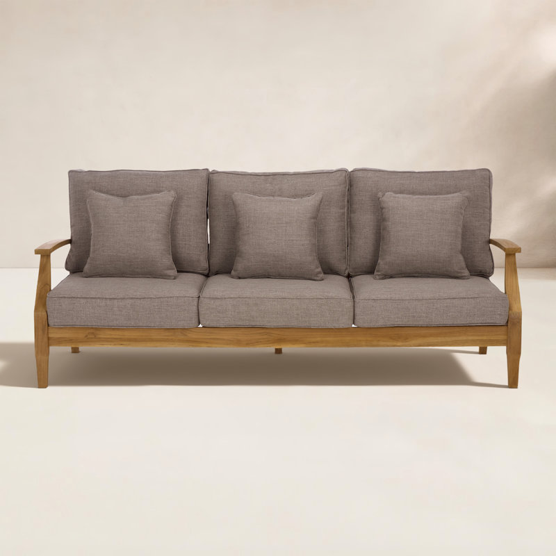 Clairmont Teakwood Patio Sofa, Taupe