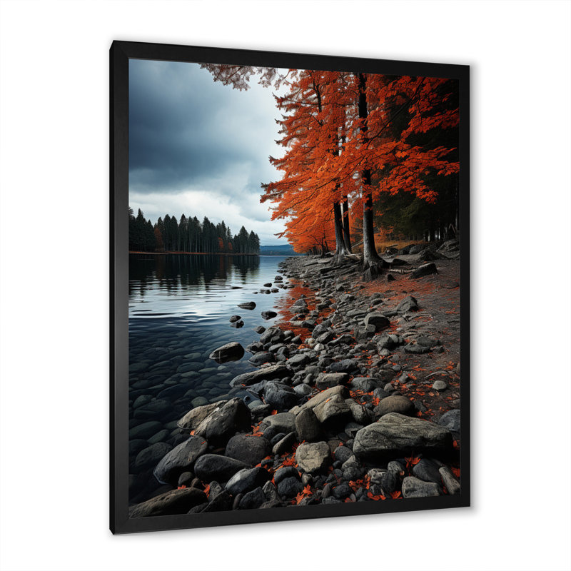 Linoshka Canada Autumn Tranquility II - imprimé, Cadre simple noir, H 20 po x l 12 po x P 1 po